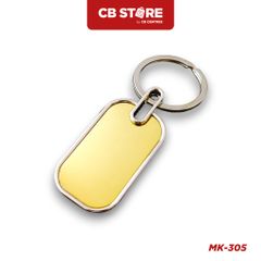 Móc khóa kim loại hình chữ nhật - Mặt gương vàng