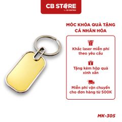 Móc khóa kim loại hình chữ nhật - Mặt gương vàng