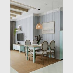 Bàn ăn gỗ nguyên bộ đẹp, có ghế, phong cách tối giản