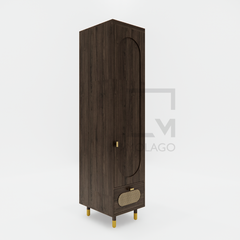 Bộ tủ kệ quần áo gỗ tự nhiên, thiết kế tối giản, đẹp