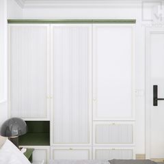 Trọn bộ tủ kệ quần áo gỗ, thiết kế hiện đại, sang trọng