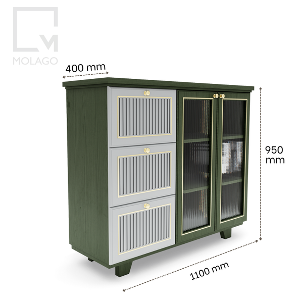 Tủ kệ vật dụng gỗ, tủ trang trí gỗ K006 Neo chic | Molago