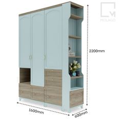 Trọn bộ tủ kệ quần áo gỗ, kiểu dáng hiện đại, đa năng