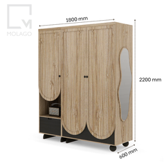 bộ tủ quần áo + gương soi