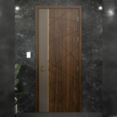 cửa gỗ công nghiệp mdf vân gỗ đậm giá rẻ