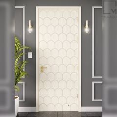 Cửa gỗ công nghiệp Melamine vân gỗ, chống trầy, bền màu