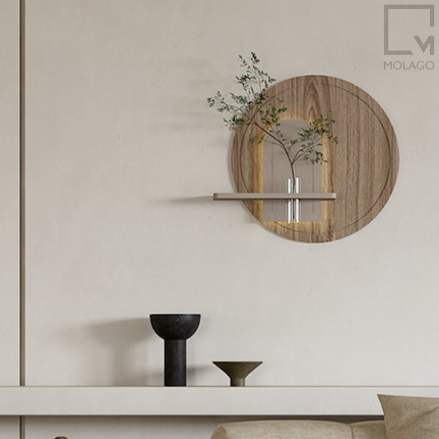 Kệ gỗ treo tường trang trí hình tròn WD G1 | Molago