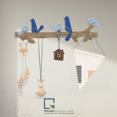 Móc gỗ treo đồ phong cách tối giản, bền đẹp, tiện ích