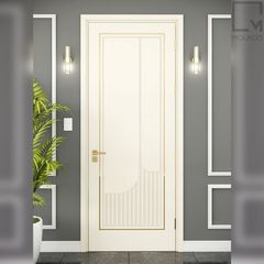 cửa gỗ công nghiệp màu sáng hiện đại, giá rẻ