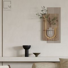 Kệ gỗ trang trí kèm led