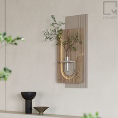 Kệ gỗ trang trí kèm led 3