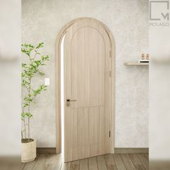 Cửa vòm gỗ công nghiệp bền chắc, thiết kế tối giản