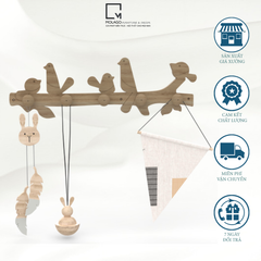 Móc gỗ treo đồ phù hợp không gian nhỏ, dễ dàng sử dụng