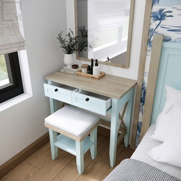 Bàn trang điểm gỗ nhỏ, bàn làm việc T006 Mine chic | Molago