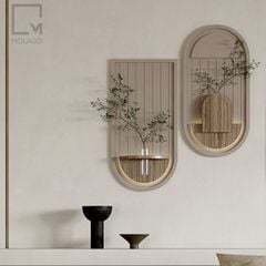 Kệ trang trí treo tường kèm led