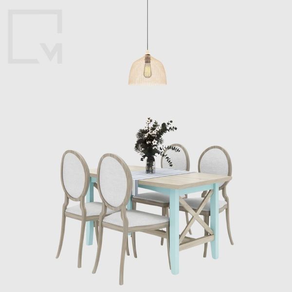 Trọn bộ hệ tủ kệ bếp và bộ bàn ghế ăn 1m2 đến 1m8 CB016 Mine chic | Molago