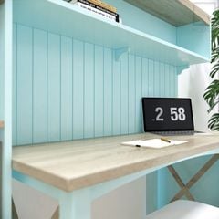 Bàn làm việc gỗ chân gỗ cứng chắc chắn, bàn học gỗ thiết kế đẹp