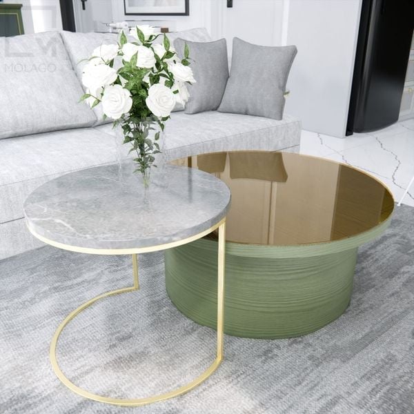 Bộ bàn trà sofa gỗ T002 Neo chic | Molago
