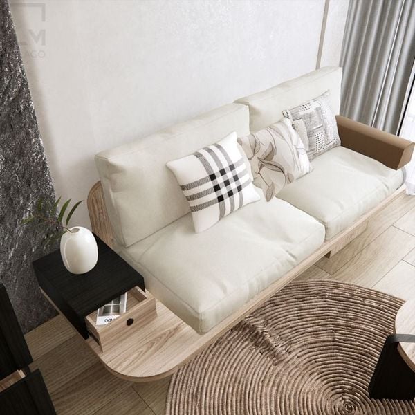 Ghế sofa băng gỗ có hộc kéo C001 Rattan | Molago
