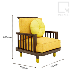 Ghế sofa đơn nhỏ gọn có nệm lót sang trọng.