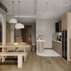 Ghế băng gỗ đa năng, kết hợp bàn ăn tạo không gian ấm cúng