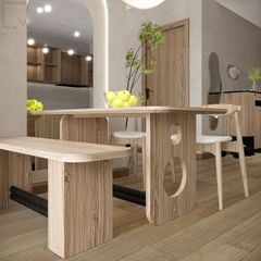 Ghế băng gỗ kiểu Nhật, đơn giản, tinh tế, tiện lợi