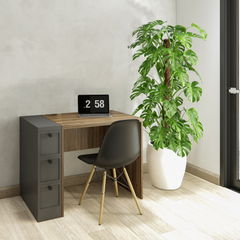 Bộ bàn học, bàn làm việc gỗ MDF hiện đại kết hợp tủ hông gỗ