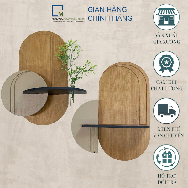Kệ gỗ treo tường trang trí EA V | Molago