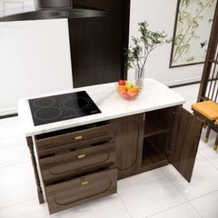 Bàn đảo bếp mặt đá onyx độc đáo
