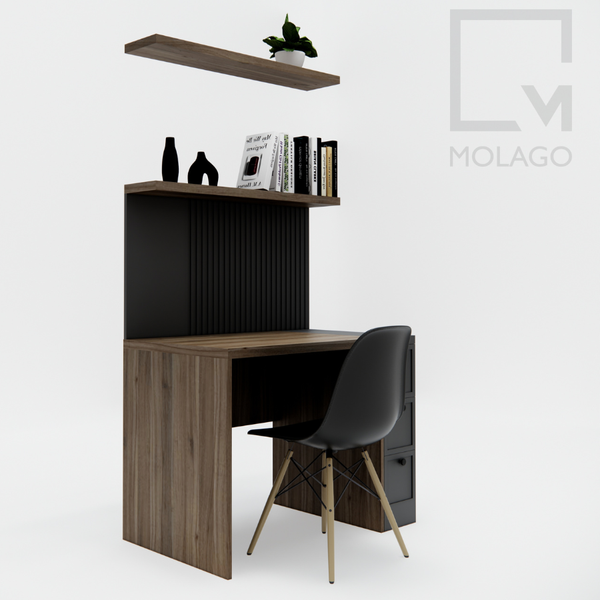 Trọn bộ hệ bàn học kết hợp đợt kệ và tủ gỗ CB010 Miniwa | Molago
