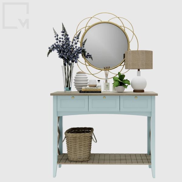 Tủ vật dụng, bàn console có ngăn tủ gỗ K002 Mine chic | Molago