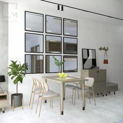 Bàn ăn gỗ truyền thống, thiết kế chắc chắn, bền bỉ