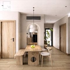 Trọn bộ bàn ăn gỗ tự nhiên 4-6 người, bền đẹp, chắc chắn