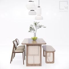 Trọn bộ bàn ăn gỗ 4-6 người, phù hợp mọi không gian
