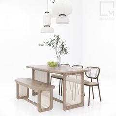 bộ bàn ghế ăn gỗ giá rẻ 3