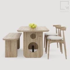 Ghế băng gỗ dài, phù hợp bàn ăn, phong cách hiện đại