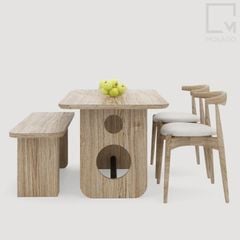 Bàn ăn gỗ truyền thống, thiết kế chắc chắn, bền bỉ giá siêu rẻ