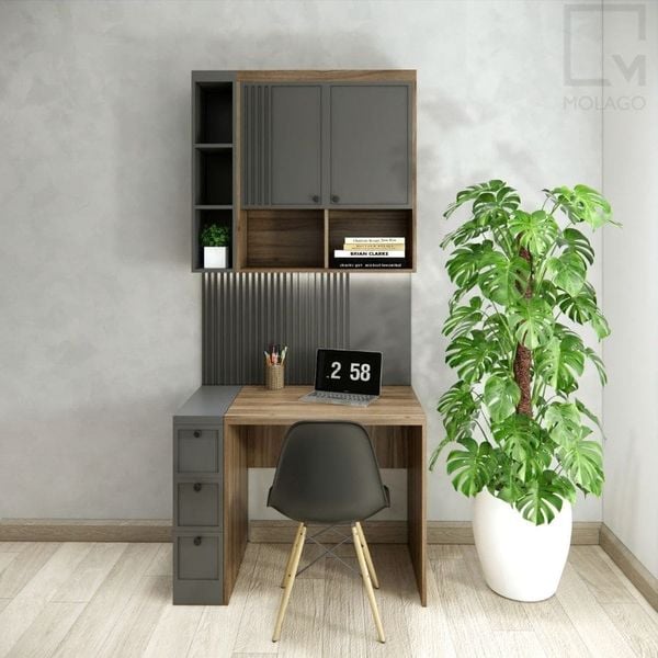 Bộ 1 bàn học kết hợp tủ kệ sách CB009 Miniwa | Molago