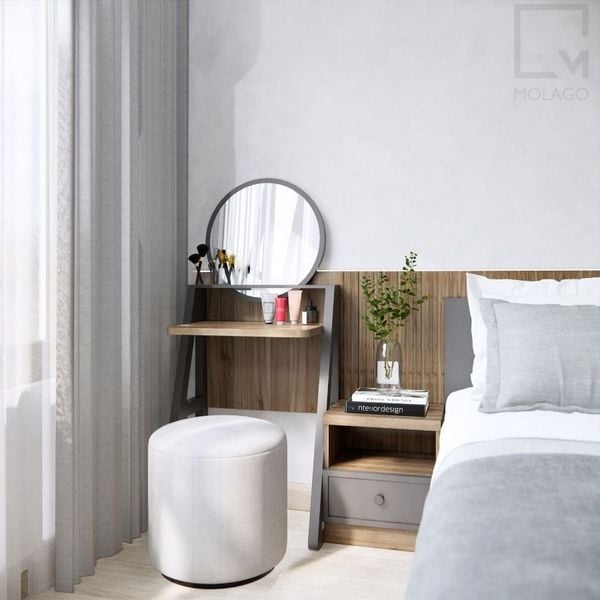 Bộ bàn trang điểm gỗ, bàn phấn 3 món CB017 Miniwa | Molago