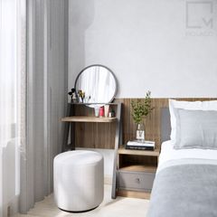 Bộ bàn trang điểm gỗ cao cấp, có ghế, gương, tủ hông