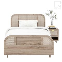 Giường ngủ gỗ tự nhiên phong cách tối giản sang trọng