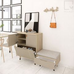Tủ giày gỗ thông minh kèm ghế ngồi tiện lợi