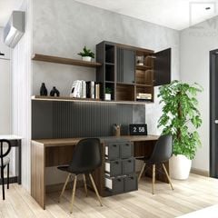 trọn bộ combo bàn học, bàn làm việc gỗ 5 món tiện ích
