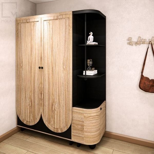 Tủ quần áo gỗ nhiều kích thước K008 Rattan | Molago