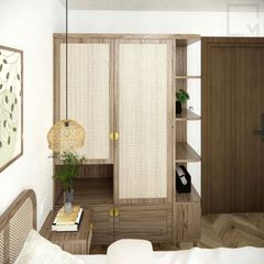 Trọn bộ tủ kệ quần áo gỗ, kiểu dáng hiện đại, đa năng