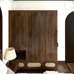 Tủ quần áo kết hợp kệ để đồ, tối ưu diện tích phòng