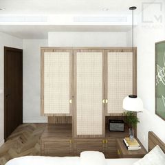 Tủ quần áo kết hợp kệ để đồ, giúp phòng gọn gàng hơn