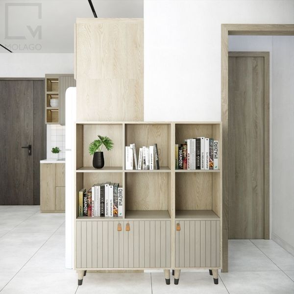 Kệ tủ gỗ, tủ kệ sách, tủ vật dụng trang trí CB010 Silvan | Molago