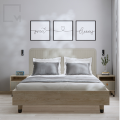 Bộ giường ngủ đơn gỗ công nghiệp bền đẹp, tab gỗ phù hợp mọi không gian.