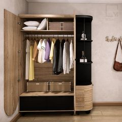 Bộ tủ kệ quần áo đẹp, thiết kế tối ưu lưu trữ thông minh
